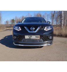 Защита передняя нижняя длинная (с ходовыми огнями) на Nissan X-Trail NISXTR15-28