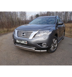 Защита передняя нижняя (овальная двойная) на Nissan Pathfinder NISPAT14-03