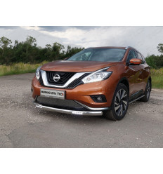 Защита передняя нижняя (овальная с ДХО) на Nissan Murano NISMUR16-05