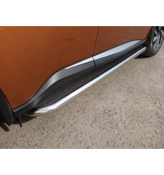 Пороги с площадкой (нерж. лист) на Nissan Murano NISMUR16-16
