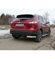Защита задняя (уголки овальные под фаркоп) на Nissan Qashqai NISQASHSPB15-33