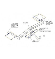 Фаркоп на Volkswagen Tiguan 2181A