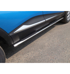 Пороги овальные с накладкой на Renault Kaptur RENKAP16-19