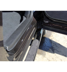 Пороги овальные с накладкой на Subaru Forester SUBFOR13-08
