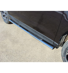 Пороги овальные с накладкой на Subaru Forester SUBFOR16-07