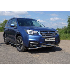 Защита передняя нижняя (двойная) на Subaru Forester SUBFOR16-27