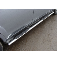 Пороги овальные с накладкой на Subaru Outback SUBOUT14-04