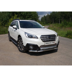 Защита передняя нижняя (с ДХО) на Subaru Outback SUBOUT15-03