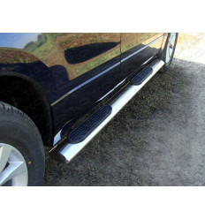Пороги овальные с накладкой на Suzuki Grand Vitara SUZGV5D12-05