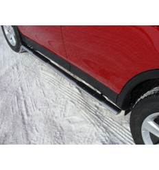 Пороги овальные с накладкой на Toyota Rav 4 TOYRAV13-06