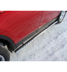 Пороги овальные с проступью на Toyota Rav 4 TOYRAV13-09