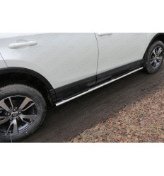 Пороги овальные с накладкой на Toyota Rav 4 TOYRAV15-11