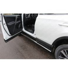 Пороги овальные с проступью на Toyota Rav 4 TOYRAV15-13