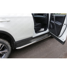 Пороги с площадкой (нерж. лист) на Toyota Rav 4 TOYRAV15-17