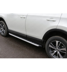 Пороги алюминиевые с пластиковой накладкой на Toyota Rav 4 TOYRAV15-19AL 