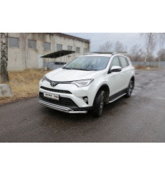 Защита передняя нижняя (двойная) на Toyota Rav 4 TOYRAV15-24