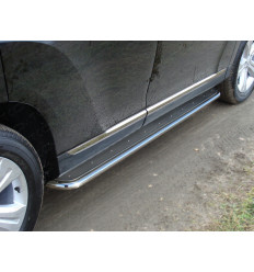 Пороги с площадкой (нерж. лист) на Toyota Highlander TOYHIGHL10-12