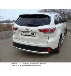 Защита задняя (овальная) на Toyota Highlander TOYHIGHL14-14