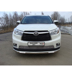 Защита передняя нижняя (овальная, с ходовыми огнями) на Toyota Highlander TOYHIGHL14-22