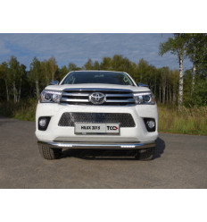 Защита передняя нижняя (с ДХО) на Toyota Hilux TOYHILUX15-04