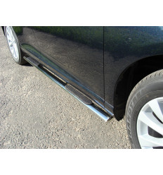 Пороги овальные с накладкой на Toyota Venza TOYVEN13-04