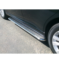 Пороги с площадкой (нерж. лист) на Toyota Venza TOYVEN13-14