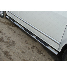 Пороги овальные с накладкой на Volkswagen Multivan VWMULT13-05