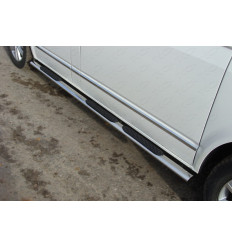 Пороги овальные с накладкой на Volkswagen Multivan VWMULT15-07