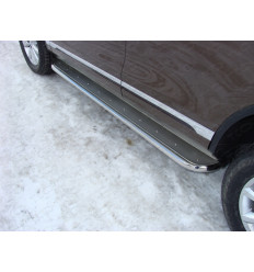 Пороги с площадкой (нерж. лист) на Volkswagen Touareg VWTOUAR14-02 