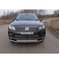 Защита передняя нижняя (двойная) на Volkswagen Touareg VWTOUAR14-14