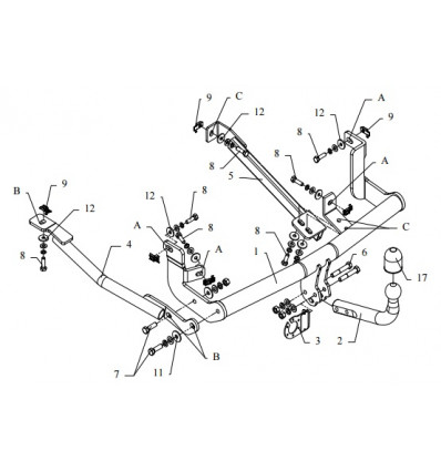 Фаркоп на Peugeot Expert R 17