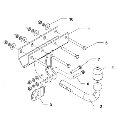 Фаркоп на Jeep Wrangler JP 09