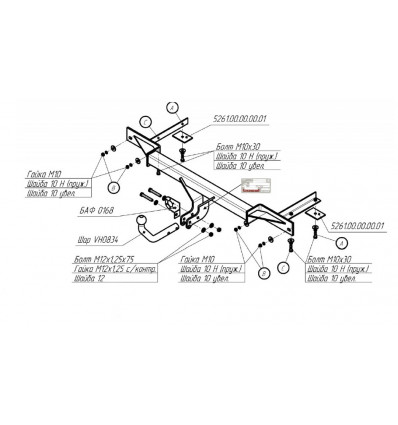 Фаркоп на Chevrolet Orlando 5261A