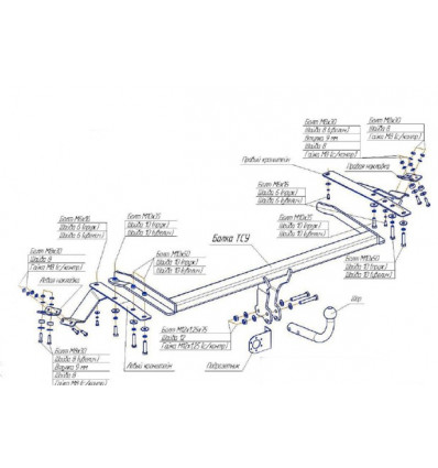 Фаркоп на Toyota Avensis 3068A