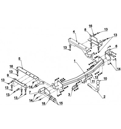 Фаркоп на Toyota RAV 4 O 91