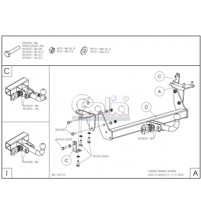 Оцинкованный фаркоп на Suzuki Grand Vitara S114A