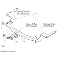 Фаркоп на Toyota Highlander 3074F