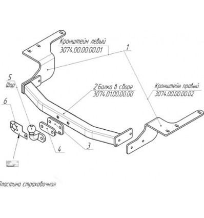 Фаркоп на Toyota Highlander 3074F