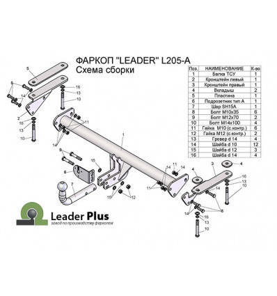 Фаркоп на Land Rover Freelander 2 L205-A