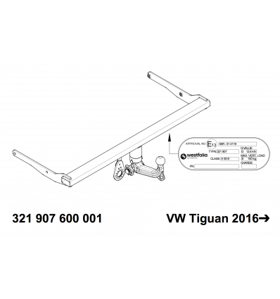 Фаркоп на Volkswagen Tiguan 321907600001