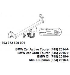 Фаркоп на Mini Clubman Cooper S  303372600001