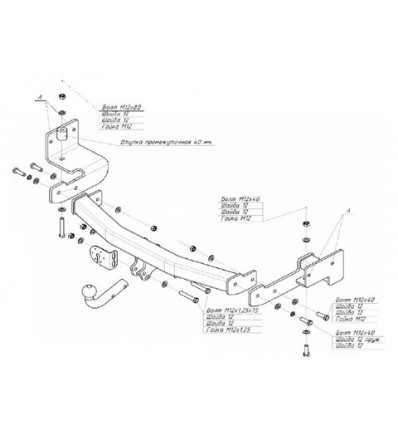 Фаркоп на Mitsubishi Pajero Sport 4156A