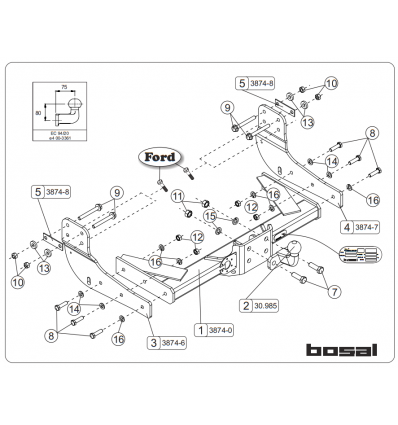 Фаркоп на Ford Transit 038-742