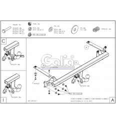 Оцинкованный фаркоп на Ford Tourneo Connect F129A