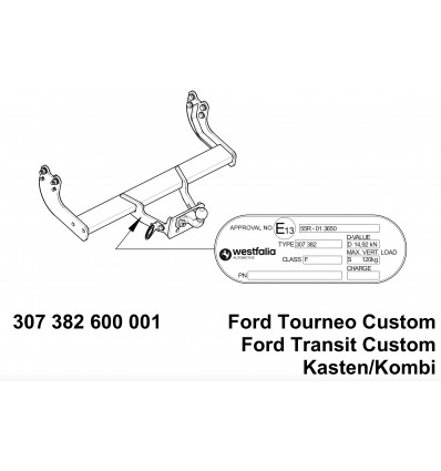 Фаркоп на Ford Transit Custom 307382600001