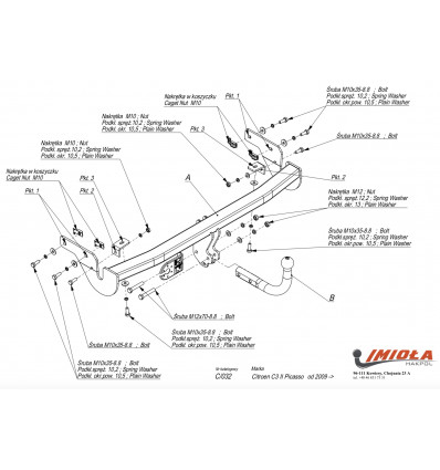 Фаркоп на Citroen C3 Picasso C/032