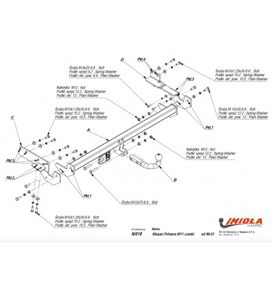 Фаркоп на Nissan Primera N/018