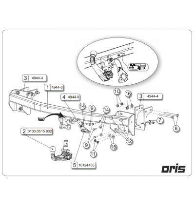 Фаркоп на Mitsubishi Outlander 049-443