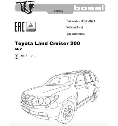 Фаркоп на Toyota Land Cruiser 200 3012-AK41