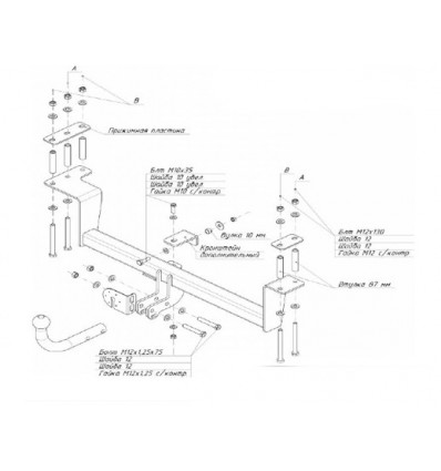 Фаркоп на Daewoo Matiz 5258A